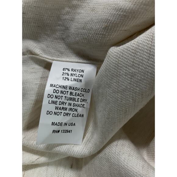 Amanda Uprichard x Revolve 'Ines' White Linen Top Size L - Picture 5 of 5